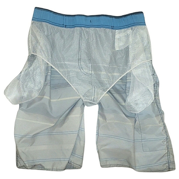 Starting Point Stripe Print Activewear Board Shorts Swim Trunks Small 32" Waist - Picture 11 of 16